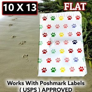 50 10X13 Paw Print Poly Mailers Pets Dog Cat
